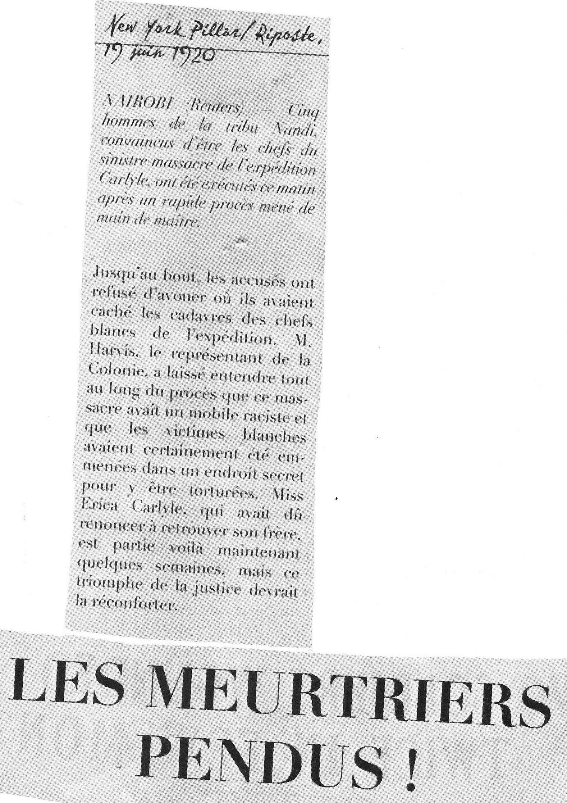 meutriers pendus - crimes racistes selon M. Harvis
