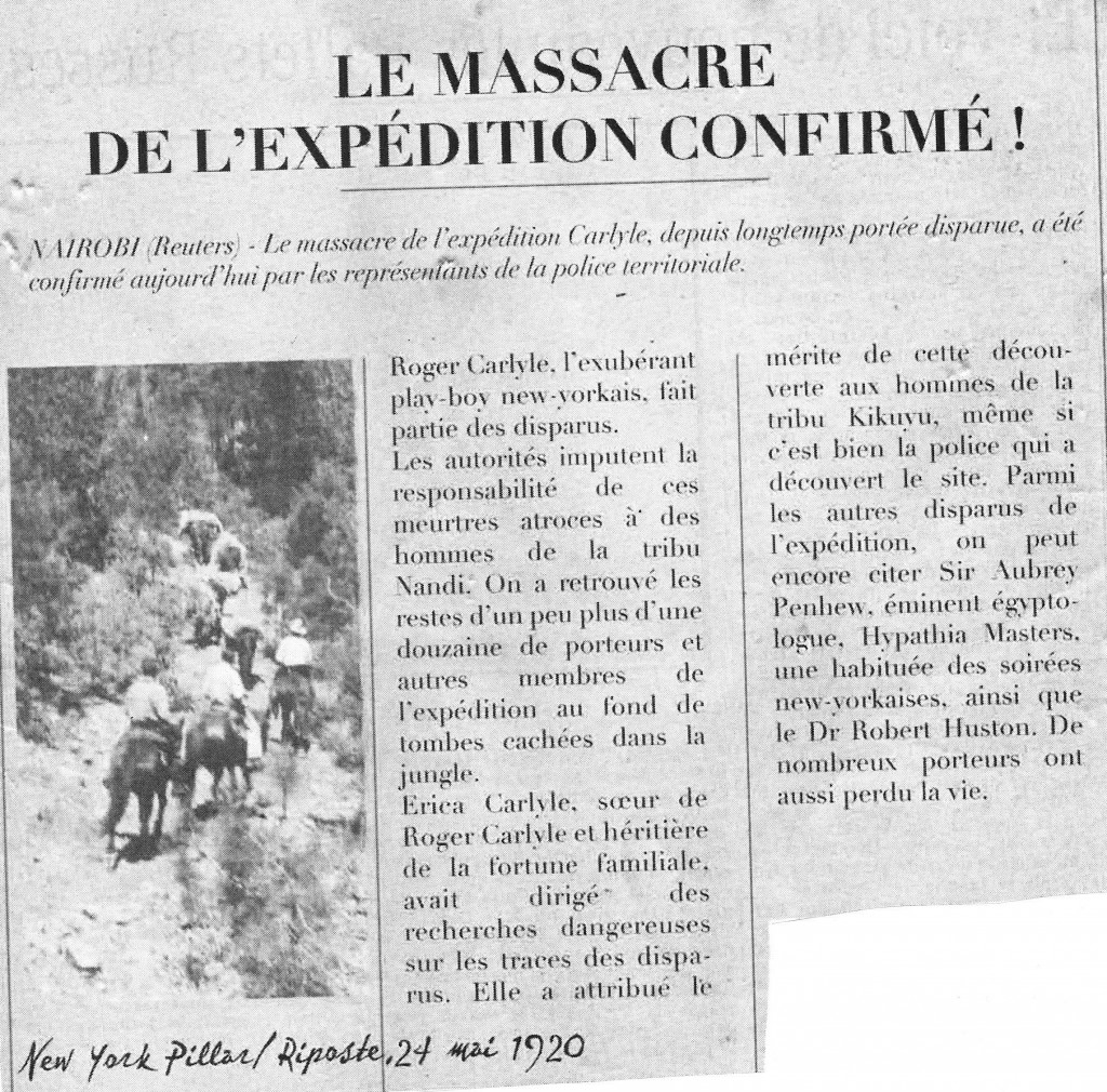 Les cadavres/disparus de l'expédition Carlyle - la tribu Nandi accusée